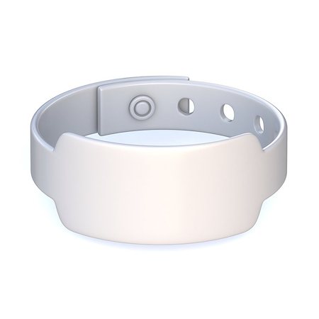 djmilic (artist) - White rubber bracelet, closed. 3D render illustration isolated on white background Stock Photo - Budget Royalty-Free & Subscription, Code: 400-09132590