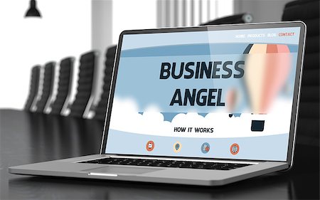 simsearch:400-07832378,k - Modern Conference Hall with Laptop Showing Landing Page with Text Business Angel. Closeup View. Toned. Blurred Image. 3D. Photographie de stock - Aubaine LD & Abonnement, Code: 400-09132954