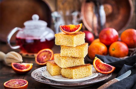 sugar free - Homemade gluten-free polenta, almond and blood orange cake Stock Photo - Budget Royalty-Free & Subscription, Code: 400-09133042