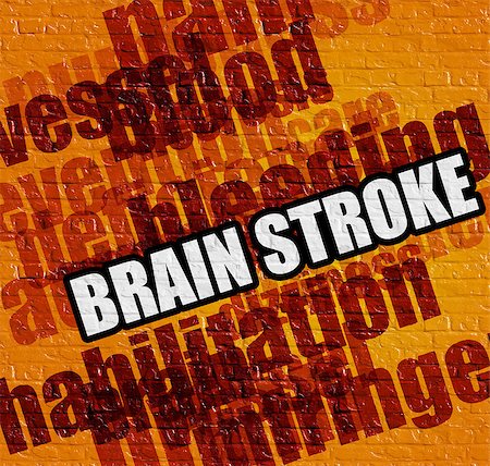 simsearch:400-04189840,k - Modern medical concept: Yellow Brickwall with Brain Stroke on it . Brain Stroke - on the Brick Wall with Wordcloud Around . Foto de stock - Super Valor sin royalties y Suscripción, Código: 400-09133053