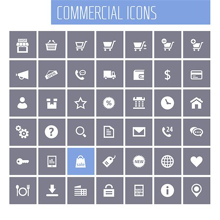 simsearch:400-07549364,k - Trendy flat design big commercial icons set Stock Photo - Budget Royalty-Free & Subscription, Code: 400-09133121