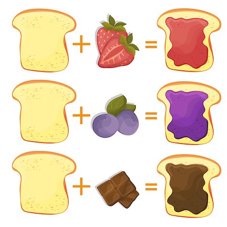 How Make Toast Ingredients for Classic Tasty American Fast Food for Poster or Card. Vector illustration Stock Photo - Budget Royalty-Free & Subscription, Code: 400-09133153