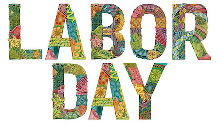 Hand-painted art design. Hand drawn illustration words Labor day for t-shirt and other decoration. Foto de stock - Royalty-Free Super Valor e Assinatura, Número: 400-09133212