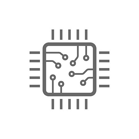 processor vector icon - chip isolated minimal icon. processor line vector icon for websites and mobile minimalistic flat design. EPS 10 Stock Photo - Budget Royalty-Free & Subscription, Code: 400-09133336