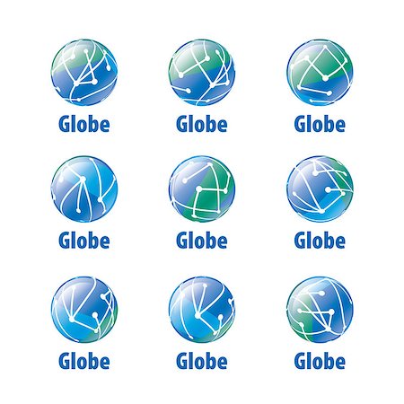 simsearch:400-09153300,k - Abstract globe logo. Vector illustration. Design element Fotografie stock - Microstock e Abbonamento, Codice: 400-09133582
