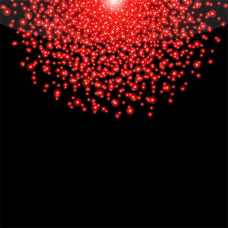 falling christmas confetti - Falling glow red particles on black background. Holiday, nightclub, party card. Vector illustration Stock Photo - Budget Royalty-Free & Subscription, Code: 400-09133647