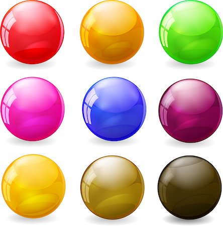 simsearch:400-05041370,k - Set of colored glossy spheres Stock Photo - Budget Royalty-Free & Subscription, Code: 400-09133755