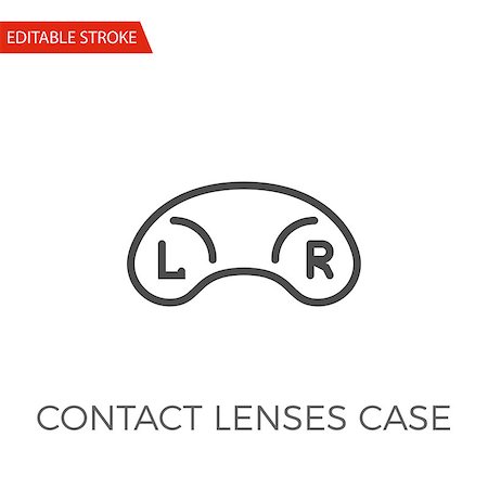 Contact Lenses Case Thin Line Vector Icon. Flat Icon Isolated on the White Background. Editable Stroke EPS file. Vector illustration. Photographie de stock - Aubaine LD & Abonnement, Code: 400-09133812