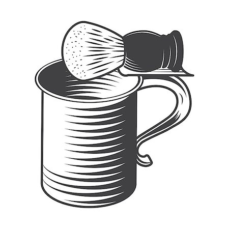 simsearch:400-04594366,k - Shaving Mug and Brush Isolated on a White Background. Vector Photographie de stock - Aubaine LD & Abonnement, Code: 400-09133827
