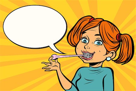 simsearch:400-08336541,k - Cute young woman with chewing gum. Comic cartoon pop art retro vector vintage illustration Photographie de stock - Aubaine LD & Abonnement, Code: 400-09133899