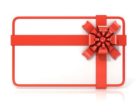 simsearch:400-07332875,k - White blank gift card, with red ribbon. 3D render illustration isolated on white. Front view Stock Photo - Budget Royalty-Free & Subscription, Code: 400-09133985