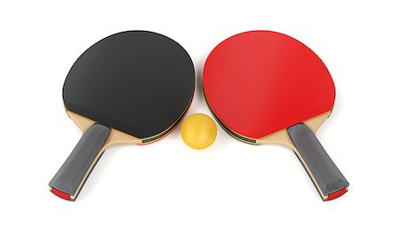 pong - Table tennis equipment on white background Stock Photo - Budget Royalty-Free & Subscription, Code: 400-09140547