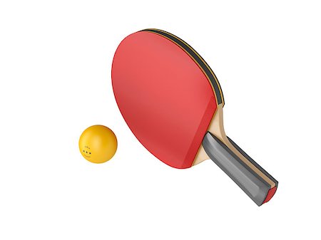 pong - Ping pong racket and ball, isolated on white background Stock Photo - Budget Royalty-Free & Subscription, Code: 400-09140627