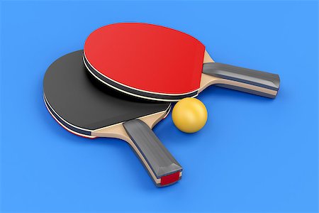 pong - Pair of table tennis rackets and ball on blue background Stock Photo - Budget Royalty-Free & Subscription, Code: 400-09140639