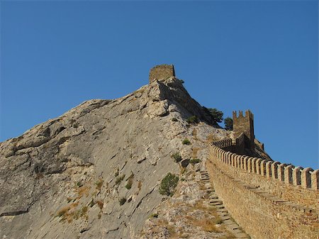 ancient defensive wall of Genoa fortress, Crimea, Sudack Stock Photo - Budget Royalty-Free & Subscription, Code: 400-09140820