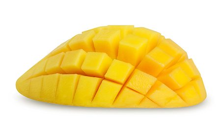 simsearch:400-07511100,k - Mango slice cut to cubes isolated on white background. Clipping path included. Stockbilder - Microstock & Abonnement, Bildnummer: 400-09140997