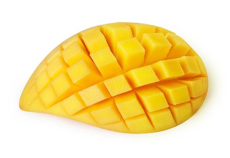 simsearch:400-07511100,k - Mango slice cut to cubes isolated on white background. Clipping path included. Stockbilder - Microstock & Abonnement, Bildnummer: 400-09140998