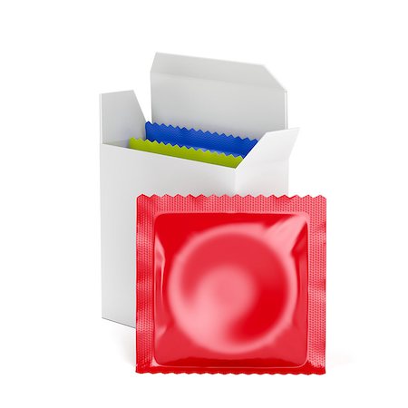 3D illustration of condoms on white background Photographie de stock - Aubaine LD & Abonnement, Code: 400-09140993