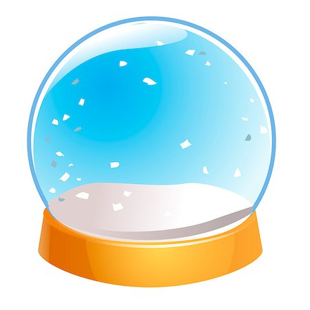 simsearch:400-05307881,k - Snow globe empty isolated on white background. Christmas magic ball. Snowglobe vector illustration. Winter in glass ball, crystal dome icon. Stock Photo - Budget Royalty-Free & Subscription, Code: 400-09141156