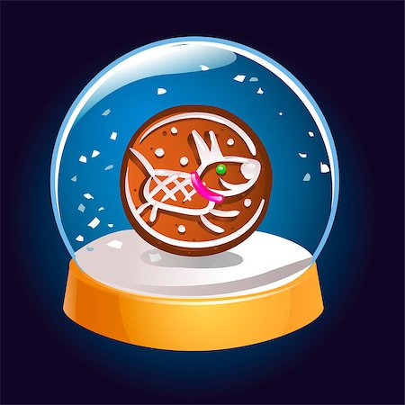 simsearch:400-05307881,k - Snow globe with a dog symbol of 2018 inside. Christmas magic ball. Snowglobe vector illustration. Winter in glass ball, crystal dome icon Stock Photo - Budget Royalty-Free & Subscription, Code: 400-09141160