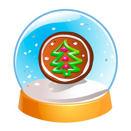 simsearch:400-05307881,k - Snow globe with Christmas fir tree inside isolated on white background. Christmas magic ball. Snowglobe vector illustration. Winter in glass ball, crystal dome icon Stock Photo - Budget Royalty-Free & Subscription, Code: 400-09141161