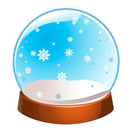 simsearch:400-05307881,k - Snow globe with snowflakes inside isolated on white background. Christmas magic ball. Snowglobe vector illustration. Winter in glass ball, crystal dome icon. Stock Photo - Budget Royalty-Free & Subscription, Code: 400-09141163