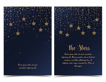 simsearch:400-09084216,k - Vector illustration of stars on a dark background. Night sky. Cheerful party and celebration Foto de stock - Super Valor sin royalties y Suscripción, Código: 400-09141269