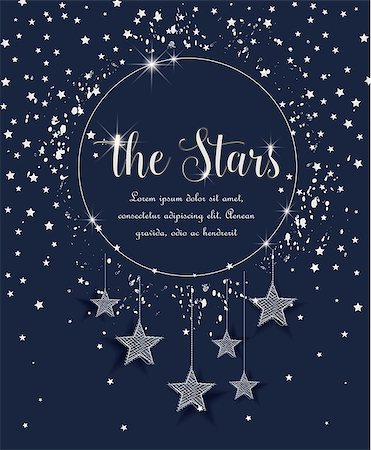 simsearch:400-09084216,k - Vector illustration of stars on a dark background. Night sky. Cheerful party and celebration Foto de stock - Super Valor sin royalties y Suscripción, Código: 400-09141261