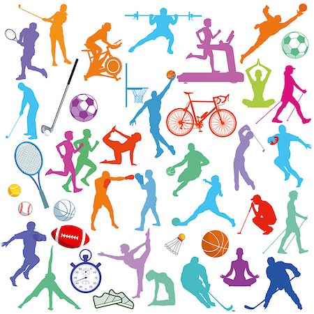 Pattern with sport icons Stock Photo - Budget Royalty-Free & Subscription, Code: 400-09141428