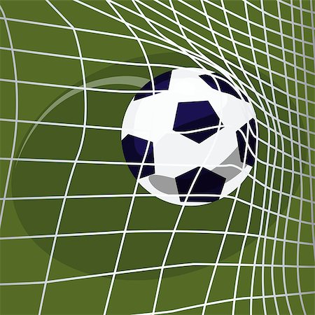 Scoring goal. Soccer ball falls into net of football goal. Win or lose concept Stock Photo - Budget Royalty-Free & Subscription, Code: 400-09141486