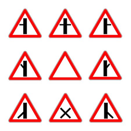 simsearch:400-08187897,k - Road priority signs. Junction secondary road vector illustration. Stock Photo - Budget Royalty-Free & Subscription, Code: 400-09141544