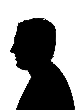 a man head black color silhouette vector Stock Photo - Budget Royalty-Free & Subscription, Code: 400-09141571