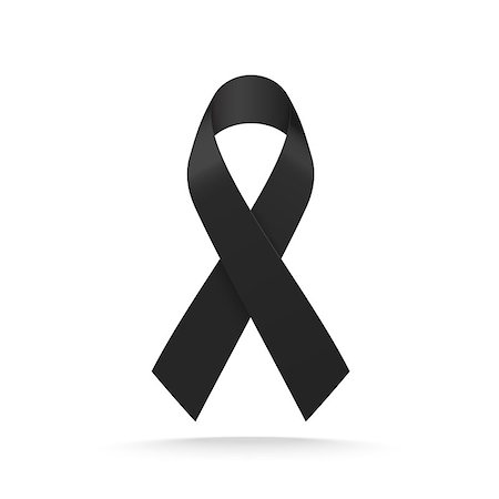 Black mourning ribbon isolated on white background. Vector illustration. Stockbilder - Microstock & Abonnement, Bildnummer: 400-09141616
