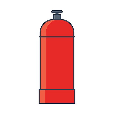 Flammable gas tank icon. Propane, butane, methane gas tank. Flat line vector illustration. Stockbilder - Microstock & Abonnement, Bildnummer: 400-09141623