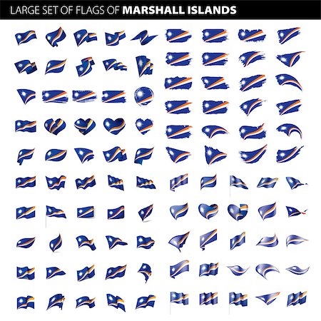 simsearch:400-05877381,k - Marshall Islands flag, vector illustration on a white background. Big set Stock Photo - Budget Royalty-Free & Subscription, Code: 400-09141707