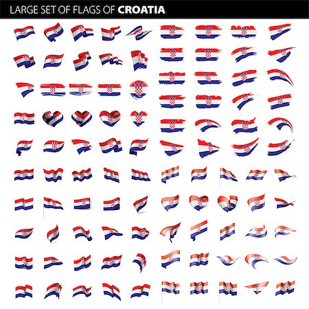 simsearch:400-08250314,k - Croatia flag, vector illustration on a white background. Big set Stock Photo - Budget Royalty-Free & Subscription, Code: 400-09141716