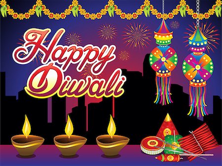 divine lamp light - abstract artistic creative diwali night background vector illustration Stock Photo - Budget Royalty-Free & Subscription, Code: 400-09141866