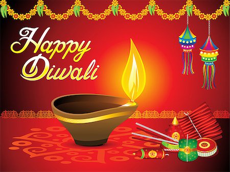 divine lamp light - abstract artistic diwali background vector illustration Stock Photo - Budget Royalty-Free & Subscription, Code: 400-09141876