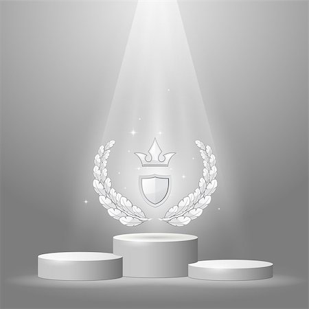 Round sport pedestal - podium for winner with award, laurel wreath Stock Photo - Budget Royalty-Free & Subscription, Code: 400-09141927