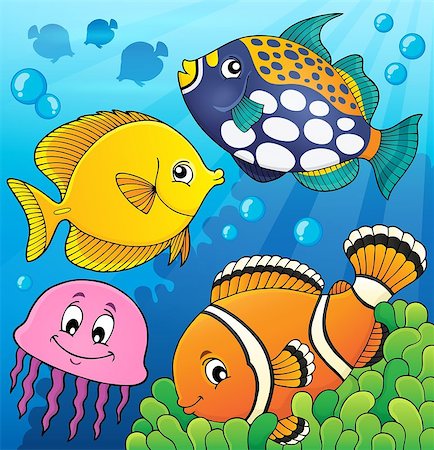 Coral reef fish theme image 9 - eps10 vector illustration. Foto de stock - Super Valor sin royalties y Suscripción, Código: 400-09142011