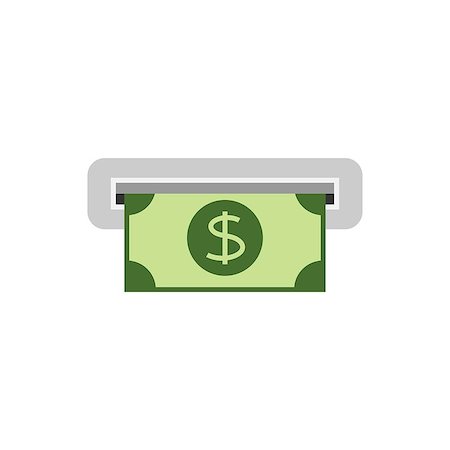 simsearch:400-07142149,k - Getting cash from atm flat icon Stock Photo - Budget Royalty-Free & Subscription, Code: 400-09142148