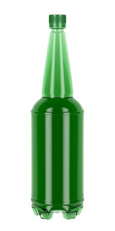 Green plastic bottle for beer, soda or other beverages isolated on white background Stock Photo - Budget Royalty-Free & Subscription, Code: 400-09142244