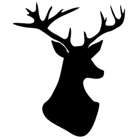 simsearch:400-05187879,k - Hand drawn silhouette of head of moose. Vector illustration. Foto de stock - Royalty-Free Super Valor e Assinatura, Número: 400-09142326
