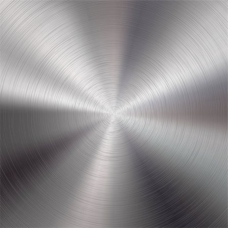 simsearch:400-06751679,k - Metal abstract technology background with circular polished, brushed concentric texture, chrome, silver, steel, aluminum for design concepts, web, prints, wallpapers, interfaces. Vector illustration. Stockbilder - Microstock & Abonnement, Bildnummer: 400-09142348