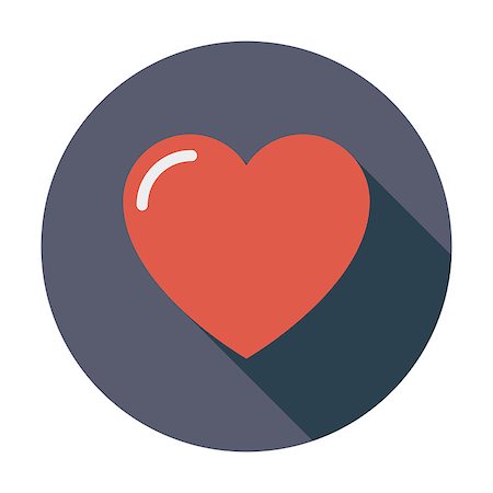 simsearch:400-06912374,k - Heart. Flat vector icon for mobile and web applications. Vector illustration. Stock Photo - Budget Royalty-Free & Subscription, Code: 400-09142391