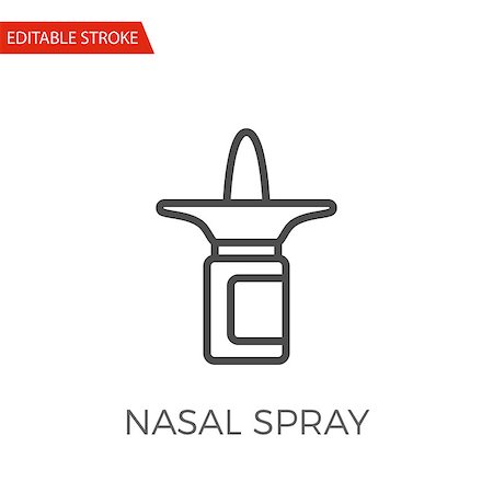 smoki (artist) - Nasal Spray Thin Line Vector Icon. Flat Icon Isolated on the White Background. Editable Stroke EPS file. Vector illustration. Stockbilder - Microstock & Abonnement, Bildnummer: 400-09142401