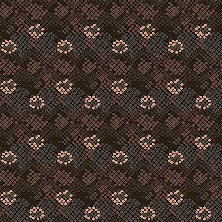simsearch:400-08037165,k - Camouflage snake stains brown seamless vector pattern. Abstract chaotic tan colors repeating reptile skin background. Stockbilder - Microstock & Abonnement, Bildnummer: 400-09142486