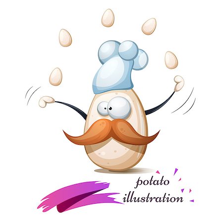 Funny, cute, crazy egg with mustache, whisker Vector eps 10 Stock Photo - Budget Royalty-Free & Subscription, Code: 400-09142554