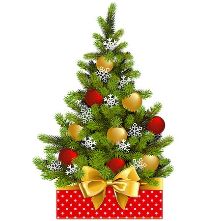 simsearch:400-09142612,k - Vector Red Box with Christmas Tree isolated on white background Stockbilder - Microstock & Abonnement, Bildnummer: 400-09142602