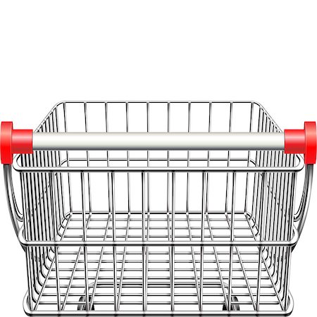 simsearch:400-04139445,k - Vector Supermarket Cart Rear View isolated on white background Foto de stock - Super Valor sin royalties y Suscripción, Código: 400-09142622